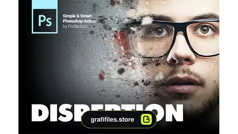 اکشن فتوشاپ افکت ذرات پراکنده Dispersion Photoshop Action