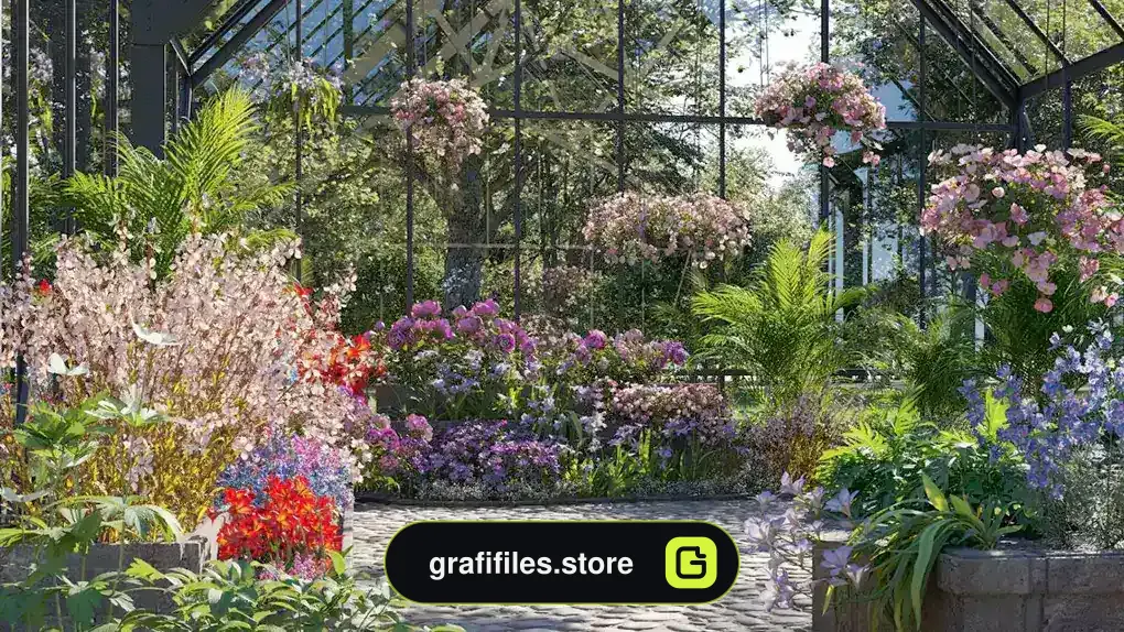 مدل سه بعدی بوته گل از Maxtree – کالکشن 64