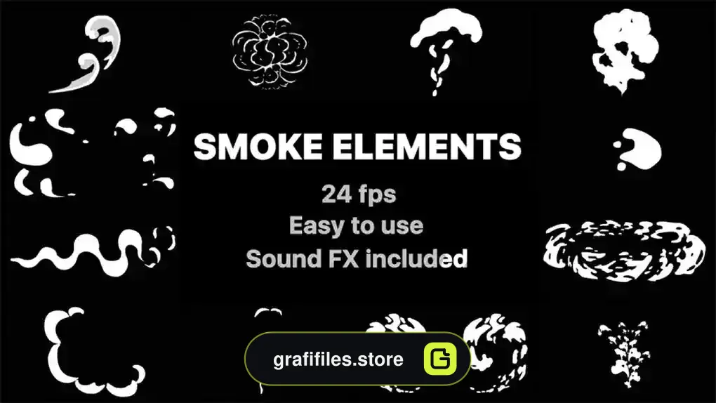پروژه افترافکت افکت کارتونی دود 2D FX Smoke Elements
