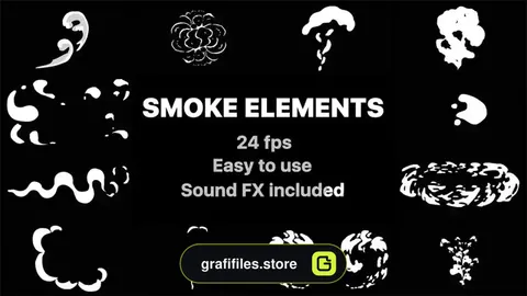 پروژه افترافکت افکت کارتونی دود 2D FX Smoke Elements