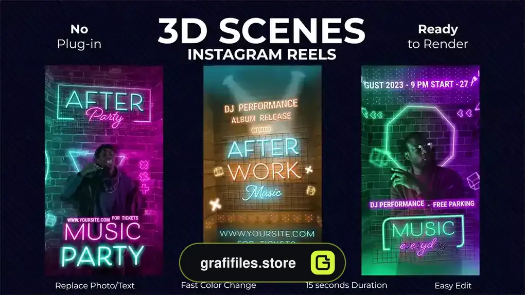 پروژه افترافکت ریلز اینستاگرام 3D Reels