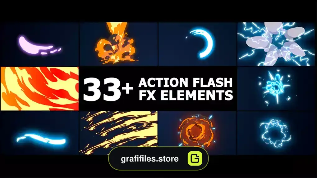 پروژه افترافکت افکت کارتونی اکشن Action Flash FX Pack