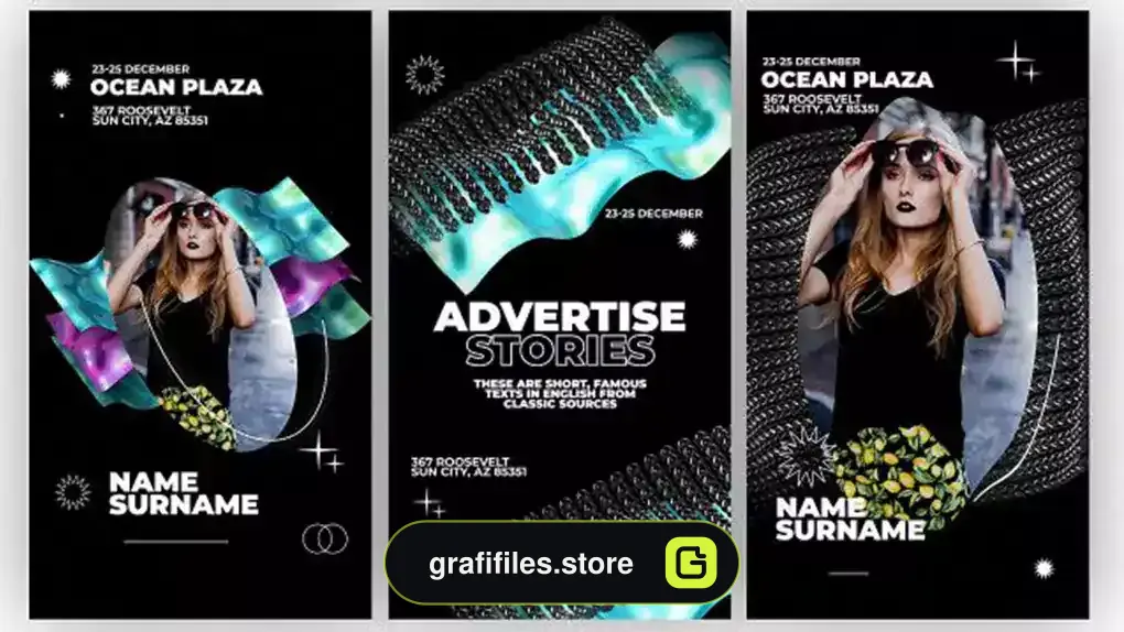 پروژه افترافکت استوری تبلیغاتی تایپوگرافی Advertise Typography Stories