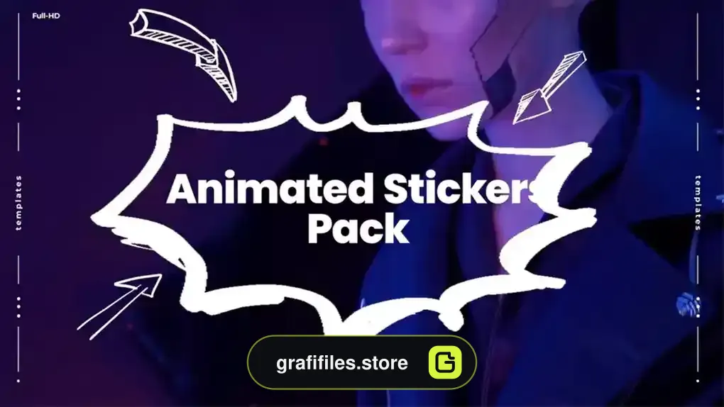 پروژه افترافکت استیکر متحرک Animated Stickers Pack