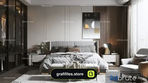 دانلود صحنه آماده سه بعدی اتاق خواب