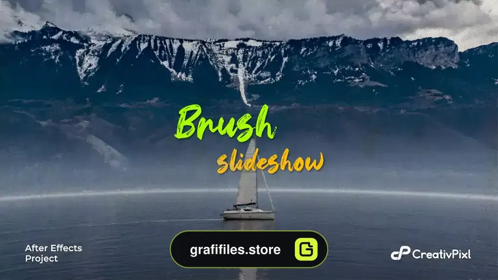 پروژه افترافکت اسلایدشو با افکت براش Brush Slideshow