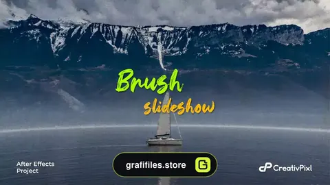 پروژه افترافکت اسلایدشو با افکت براش Brush Slideshow