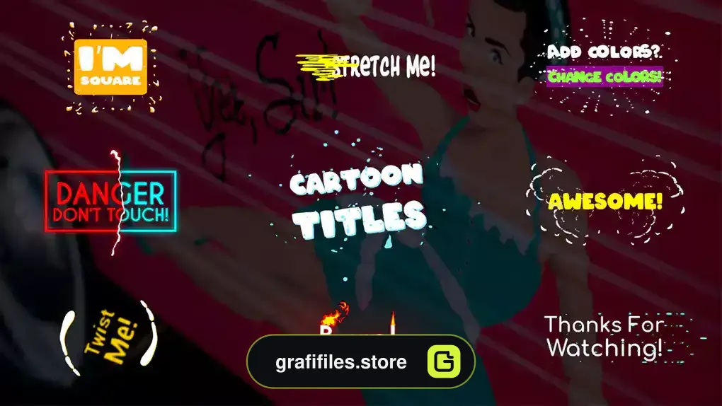 پروژه افترافکت تایتل کارتونی Cartoon Flash FX Titles