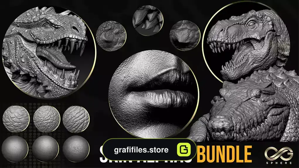 تصویر آلفا پوست CGSphere Skin Alphas Bundle