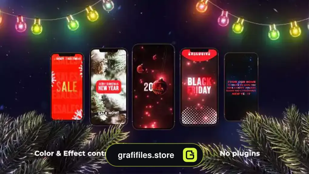 پروژه افترافکت استوری اینستاگرام کریسمس Christmas Instagram Stories