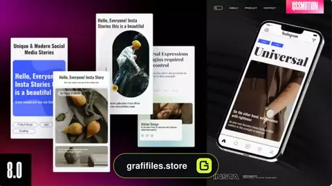 پروژه افترافکت استوری اینستاگرام Clean Instagram Stories