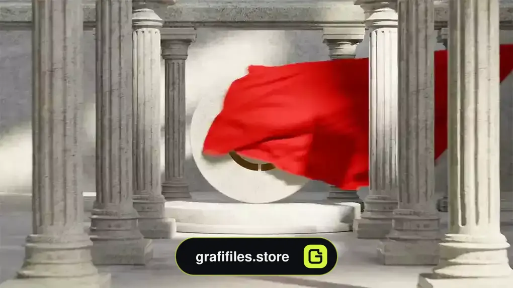 پروژه افترافکت نمایش لوگو با پارچه Cloth Logo Reveal Pillar 3D