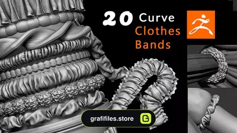 براش زیبراش تای لباس Clothes Bands Curve Brushes