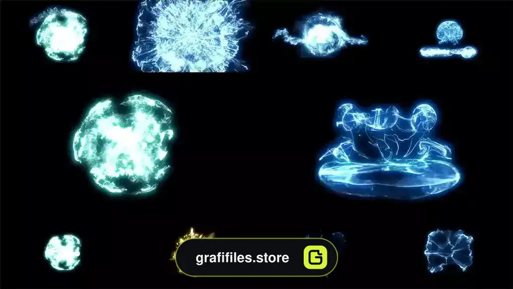 فوتیج انفجار انرژی رنگارنگ Colorful Energy Explosions Pack