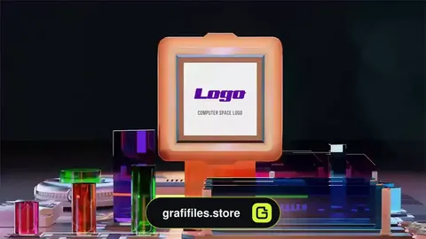 پروژه لوگو موشن افترافکت Computer Space Logo