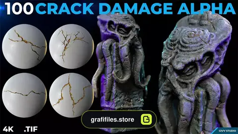 تصویر آلفا ترک و شکاف Crack Damage Alpha