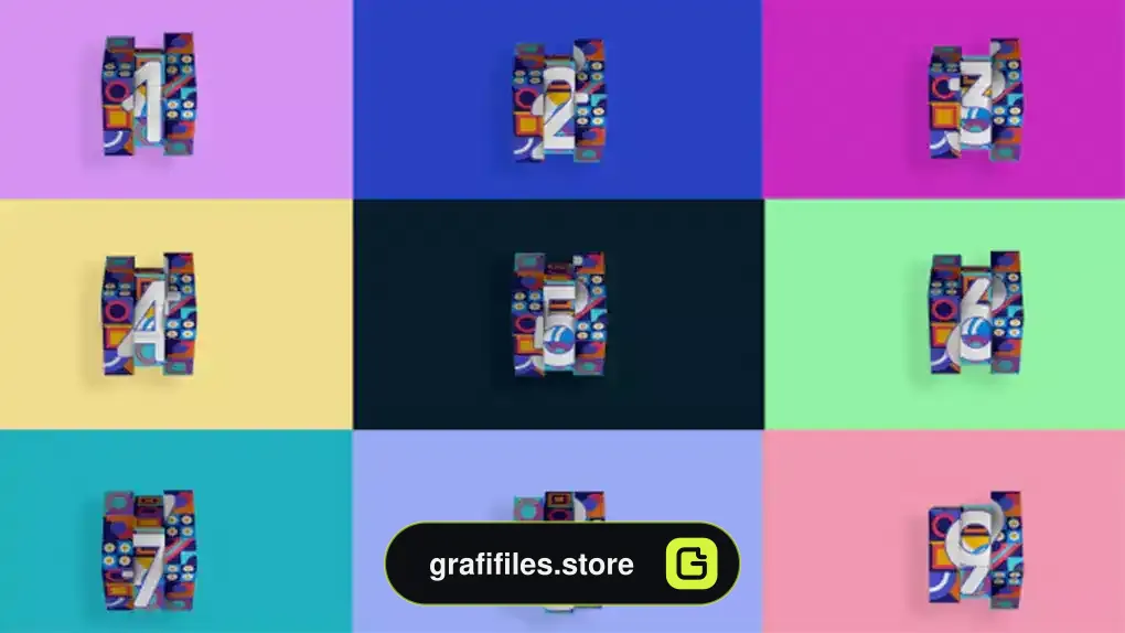 پروژه افترافکت لوگو شمارش معکوس Cube Countdown Logo