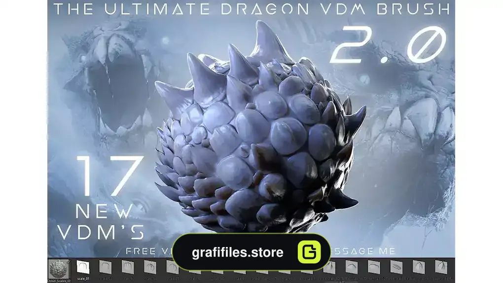 براش فلس دایناسور The Ultimate Dragon Scale VDM Brush Pack 2