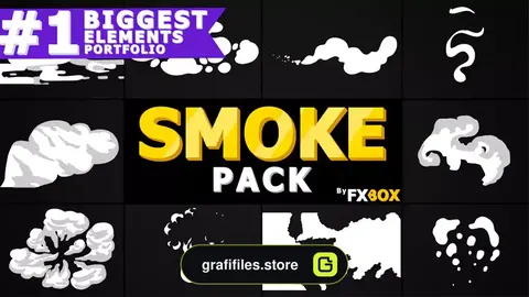 پروژه افترافکت افکت کارتونی دود Dynamic Smoke Elements Pack