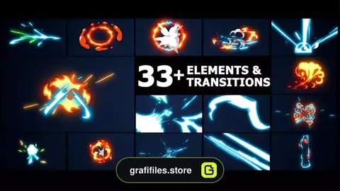 پروژه پریمیر افکت کارتونی Elements And Transitions