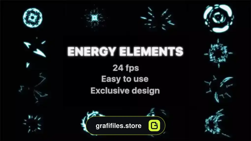 پروژه افترافکت افکت کارتونی انرژی Energy Elements