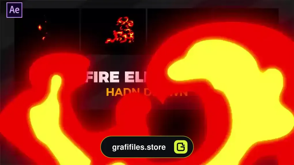 پروژه افترافکت افکت کارتونی آتش Fire Elements