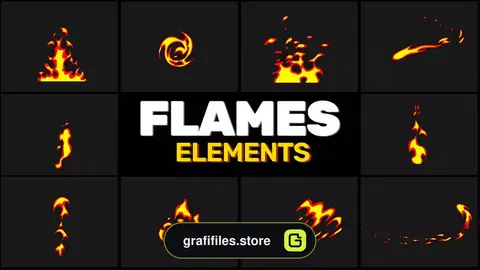 پروژه افترافکت افکت کارتونی شعله آتش Fire Flames