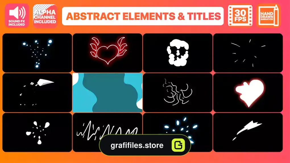 پروژه افترافکت افکت کارتونی Flash FX Abstract Elements And Titles