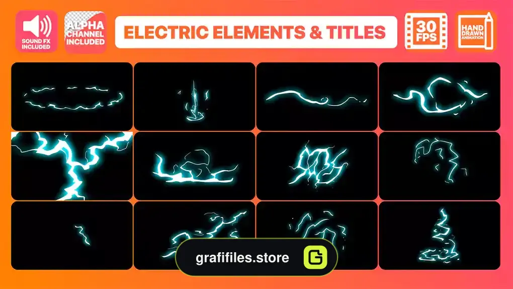 پروژه افترافکت افکت کارتونی الکتریکی Flash FX Electric Elements And Titles