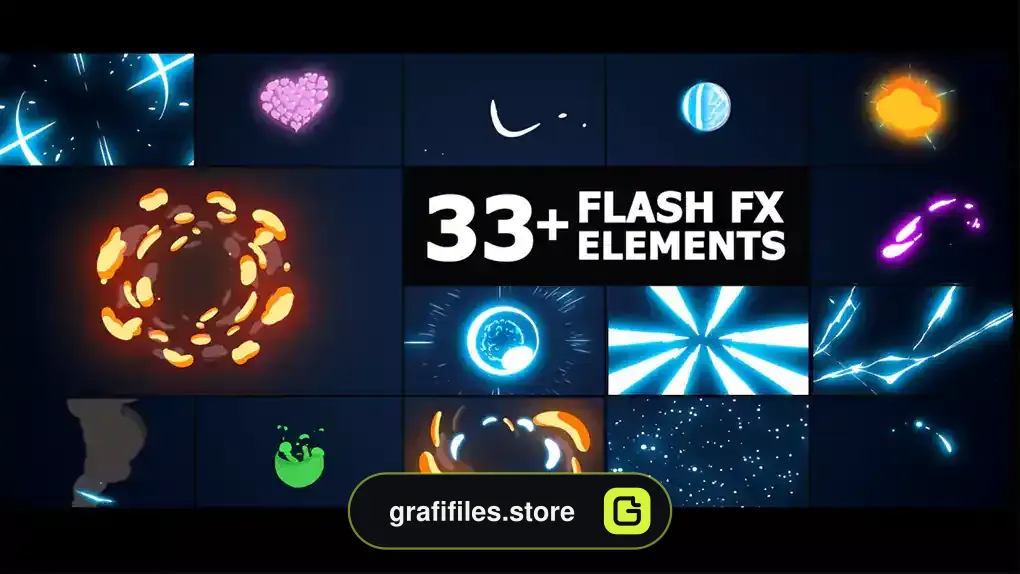 پروژه افترافکت افکت کارتونی Flash FX Elements