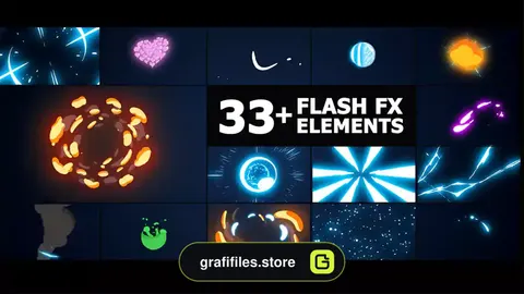 پروژه افترافکت افکت کارتونی Flash FX Elements