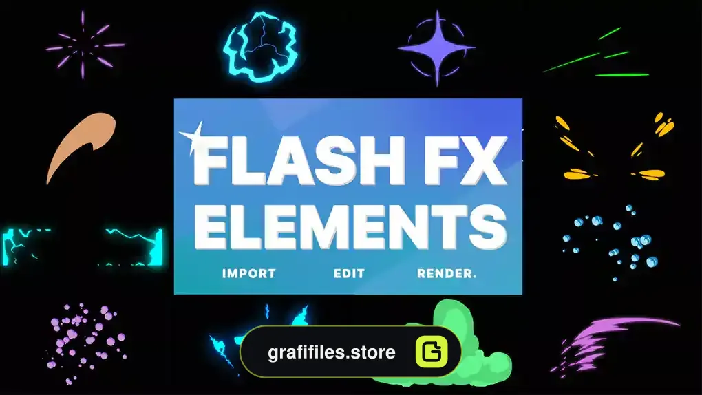پروژه افترافکت افکت کارتونی Flash FX Elements 2