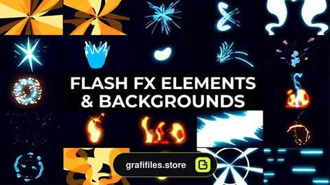 پروژه افترافکت افکت کارتونی Flash FX Elements And Backgrounds