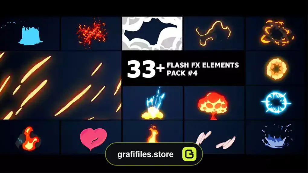 پروژه افترافکت افکت کارتونی Flash FX Elements Pack 04