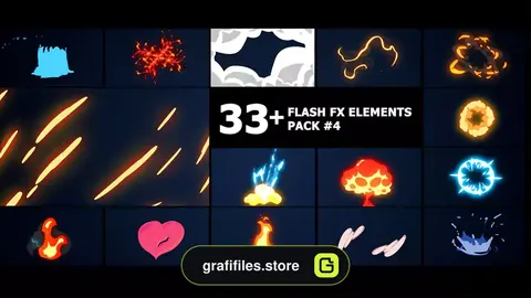 پروژه افترافکت افکت کارتونی Flash FX Elements Pack 04