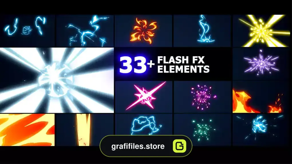 پروژه افترافکت افکت کارتونی Flash FX Elements Pack