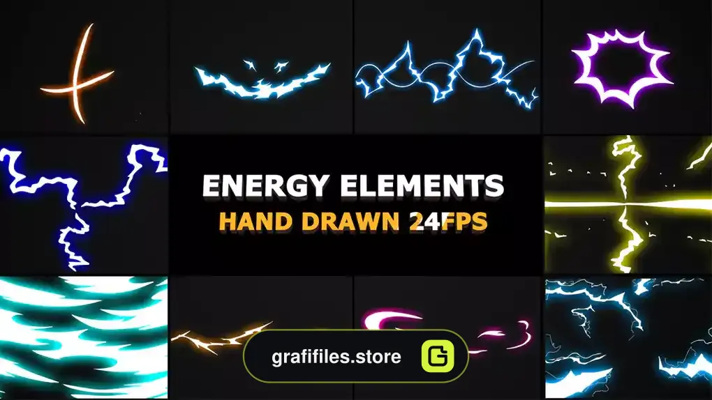 پروژه افترافکت افکت کارتونی انرژی Flash FX Energy Elements And Transitions