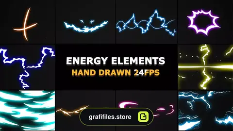 پروژه افترافکت افکت کارتونی انرژی Flash FX Energy Elements And Transitions