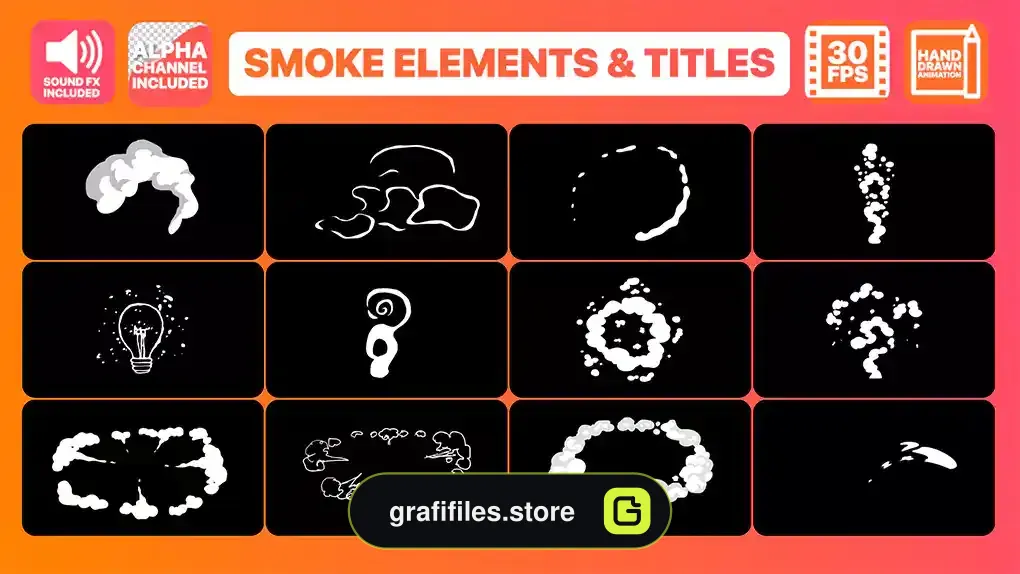 پروژه افترافکت افکت کارتونی Flash FX Smoke Elements And Titles