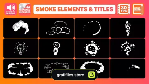پروژه افترافکت افکت کارتونی Flash FX Smoke Elements And Titles