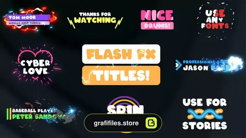 پروژه افترافکت افکت کارتونی عناوین متنی Flash FX Titles