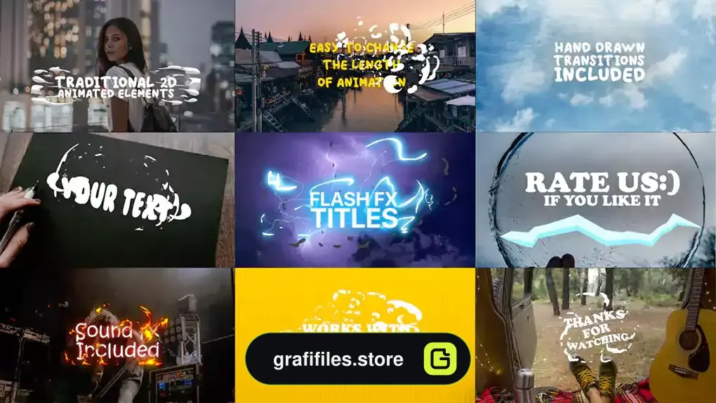 پروژه افترافکت افکت کارتونی تایتل Flash FX Titles