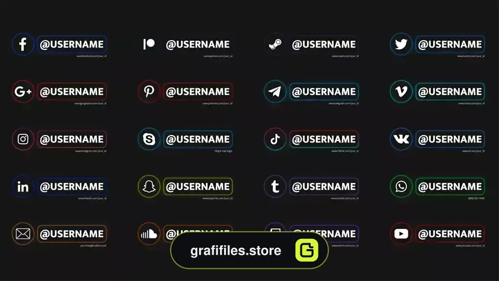 پروژه افترافکت افکت کارتونی زیرنویس شبکه اجتماعی Flash Social Media Lower Thirds