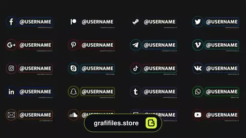 پروژه افترافکت افکت کارتونی زیرنویس شبکه اجتماعی Flash Social Media Lower Thirds