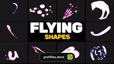 پروژه افترافکت افکت کارتونی اشکال Flying Shapes