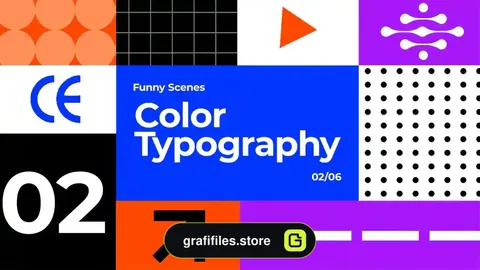 پروژه افترافکت تایپوگرافی Funny Color Scene