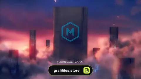 پروژه لوگو موشن افترافکت Futuristic Cloud Columns Logo