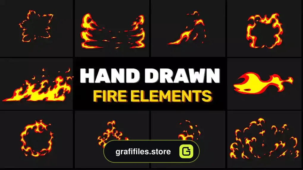 فوتیج آتش Hand Drawn Fire Pack
