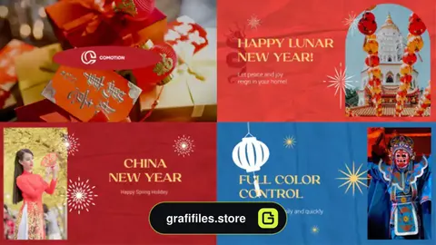 پروژه افترافکت تبریک سال نو چینی Happy Lunar New Year Scenes