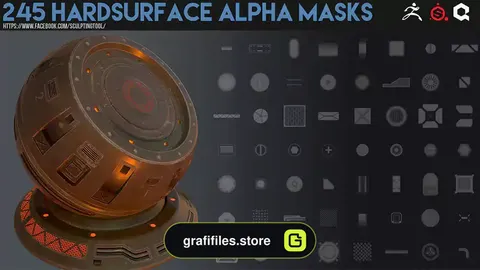 تصویر آلفا ماسک سطوح سخت Hardsurface Alpha Masks